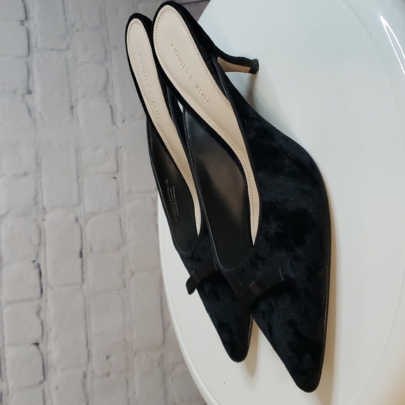 Charles & Keith Shoes Charles Keith Velvet Kitten Heel Mules Poshmark